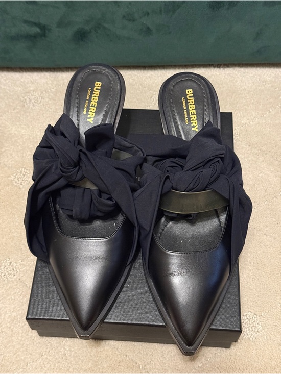 Burberry Shoes - Burberry Tillington leather and scarf tie mules